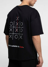 Ανδρική κοντομάνικη μπλούζα oversized Close society-STO-206-black-think outside the box
