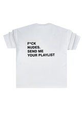 Ανδρική κοντομάνικη μπλούζα oversized Close society-STO-209-white-send me your playlist