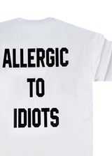 Ανδρική κοντομάνικη μπλούζα oversized Close society-STO-215-white-allergic to idiots