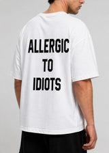 Ανδρική κοντομάνικη μπλούζα oversized Close society-STO-215-white-allergic to idiots