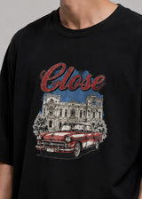 CLOSE SOCIETY - Ανδρικό oversized t-shirt Car - Μαύρη STO-316