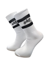 TWO BROTHERS Κάλτσες λευκές Black Stripes TBS-01-white