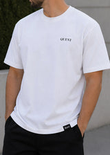 QUEST CLOTHING Ανδρική κοντομάνικη μπλούζα λευκή COG WHT-07