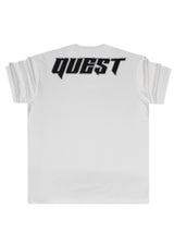 QUEST CLOTHING Ανδρική κοντομάνικη μπλούζα λευκή QUEST LOGO WHT-35-white