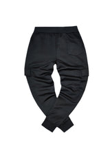 Ανδρική φόρμα cargo χωρίς χνούδι GUF-X-2202-elegant pants μαύρο