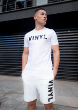 Ανδρική βερμούδα Vinyl art clothing - 04952-02 - logo print shorts λευκό