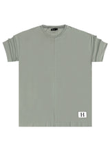 HENRY CLOTHING Ανδρική κοντομάνικη μπλούζα Simple overisized tee ανοιχτό χακί 3-624-fanco