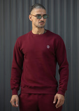 HENRY CLOTHING - Ανδρικό φούτερ με κέντημα regular fit - Burgundy 3-802