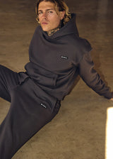Ανδρικό φούτερ με κουκούλα Vinyl Art Clothing - 84815-09 - emblem hoodie oversized γκρι