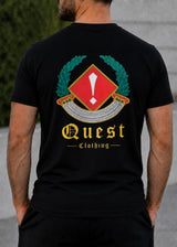 QUEST CLOTHING Ανδρική κοντομάνικη μπλούζα μαύρη 07-GRCU-black