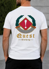 QUEST CLOTHING Ανδρική κοντομάνικη μπλούζα λευκή 07-GRCU-white