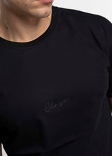 CLOSE SOCIETY Ανδρική κοντομάνικη μπλούζα μαύρη Calligraphy black logo 100-15-black