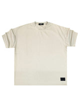 CLOSE SOCIETY Ανδρική κοντομάνικη μπλούζα ριπ oversized simple rip 12000-beige 