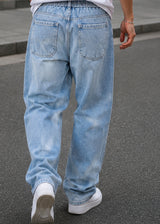 GUF CLOTHING Ανδρικό τζιν παντελόνι Baggy με λάστιχο στη μέση 133-6-denim