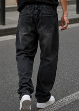 GUF CLOTHING Ανδρικό τζιν παντελόνι Baggy με λάστιχο στη μέση 133-black