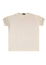 CLOSE SOCIETY Ανδρική κοντομάνικη μπλούζα με πλέξη oversized 14000-beige