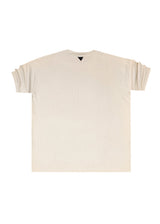 CLOSE SOCIETY Ανδρική κοντομάνικη μπλούζα με πλέξη oversized 14000-beige
