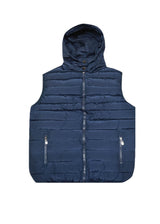GUF CLOTHING Ανδρικό αμάνικο μπουφάν με αποσπώμενη κουκούλα - Μπλε σκούρο 2102 