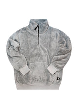 Ανδρική φούτερ με κολάρο New wave clothing - 232-39 - half zip sherpa design γκρι
