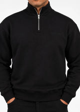 TWO BROTHERS - Ανδρικό μακρυμάνικο φούτερ Half Zip - Μαύρο BF-26400