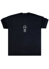 Ανδρική κοντομάνικη μπλούζα Tony couper - TO25/14 - black line oversized t-shirt μαύρο