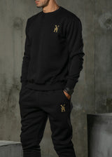 Henry clothing-3-505-premium gold logo sweatshirt -black