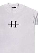 Ανδρική κοντομάνικη μπλούζα Henry clothing - 3-612 - H logo λευκό