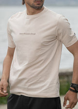 HENRY CLOTHING Ανδρική κοντομάνικη μπλούζα μπεζ 3-613-beige