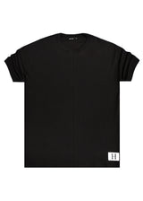 Ανδρική κοντομάνικη μπλούζα Henry clothing - 3-624 - simple overisized fit μαύρο