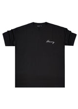 HENRY CLOTHING Ανδρική κοντομάνικη μπλούζα μαύρη Henry Calligraphy 3-633-black