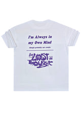 Ανδρική κοντομάνικη μπλούζα Henry clothing - 3-707 - i'm always on my own mind oversised t-shirt λευκό