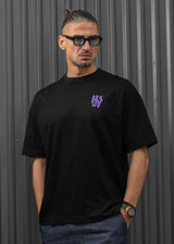 HENRY CLOTHING - Ανδρικό relaxed oversized t-shirt - Μαύρο 3-707
