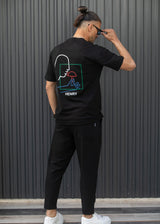 HENRY CLOTHING Ανδρική κοντομάνικη μπλούζα μαύρη 3-709-black