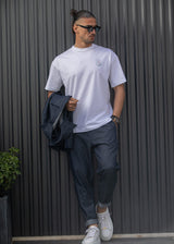 HENRY CLOTHING Ανδρική κοντομάνικη μπλούζα λευκή 3-709-white