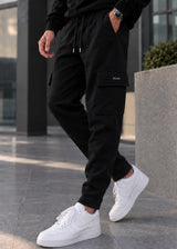 Ανδρική φόρμα cargo Henry clothing-6-614-cargo sweatpants μαύρο