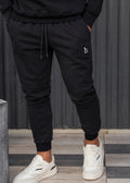 HENRY CLOTHING - Ανδρική φόρμα με κέντημα Η logo -Μαύρη 6-802