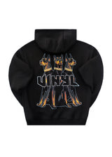 Ανδρικό μακρυμάνικο φούτερ με κουκούλα Vinyl Art Clothing-64450-01-Dogs Gang Hoodie oversized μαύρη