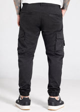COSI JEANS Ανδρικό παντελόνι μαύρο cargo elasticated 67-ENNO-black