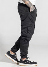 COSI JEANS Ανδρικό παντελόνι μαύρο cargo elasticated 67-ENNO-black