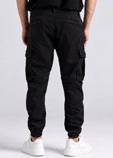 COSI JEANS - Ανδρικό παντελόνι μαύρο cargo elasticated 68-MUSSO-black