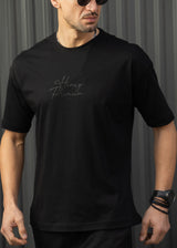 HENRY CLOTHING Ανδρική κοντομάνικη μπλούζα μαύρη 7-010-black