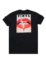 Αντρική κοντομάνικη μπλούζα Vinyl Art Clothing - 75930-01 - sizzle lips oversized tee μαύρο