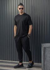 Ανδρικό φθινοπωρινό παντελόνι Henry clothing-8-131-simple oversized pants black