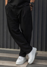 HENRY CLOTHING - Ανδρικό φθινοπωρινό παντελόνι - Μαύρο 8-141