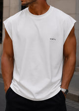VINYL ART CLOTHING Ανδρική αμάνικη μπλούζα λευκή Sleeveless Oversized Tee 89520-02