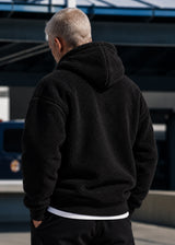 Ανδρική ζακέτα με κουκούλα Two Brothers clothing -BF-25860A-basic logo zip-up hoodie black 232-39