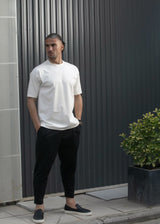 HENRY CLOTHING Ανδρική κοντομάνικη μπλούζα λευκή 9-030-white