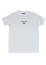 HENRY CLOTHING Ανδρική κοντομάνικη μπλούζα λευκή 9-037-white