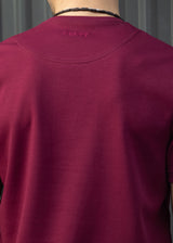 HENRY CLOTHING Ανδρική κοντομάνικη μπλούζα μπορντό 9-133-burgundy