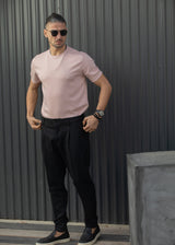 HENRY CLOTHING Ανδρική κοντομάνικη μπλούζα σάπιο μήλο 9-133-dusty pink